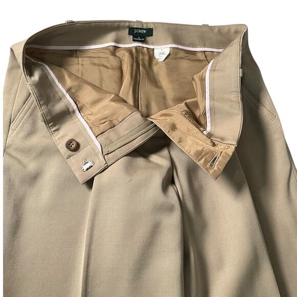 J. Crew Women's 100% Wool Trouser Pants Classic SZ 4 Favorite Fit Tan Work Wear - Picture 12 of 14